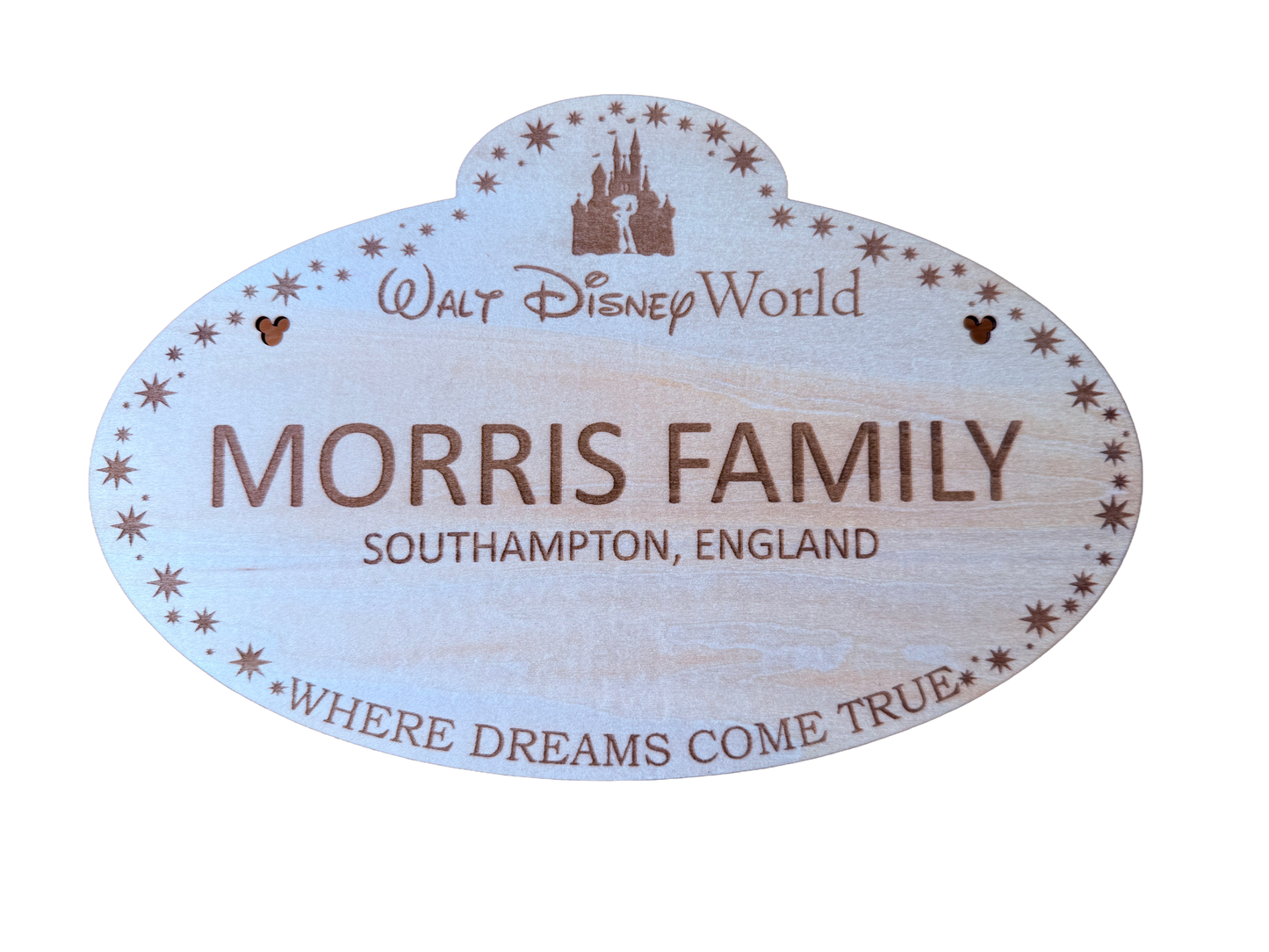 Disney Pushchair Stroller Family Nameplate