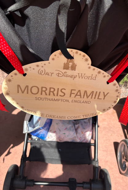 Disney Pushchair Stroller Family Nameplate