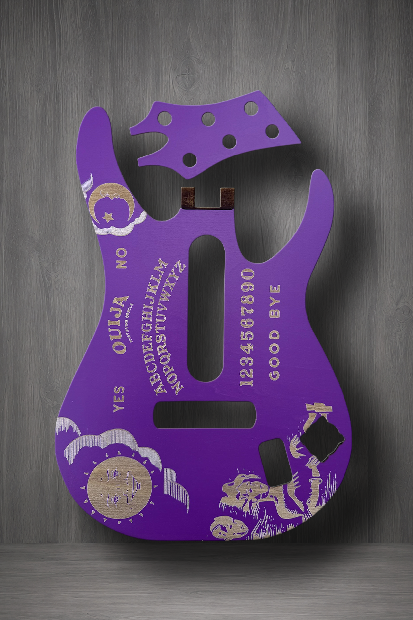 A purple MagnaPlate set with a Ouija board design